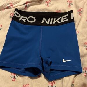 Nike Blue Compression Training Shorts with Black Branded Waistband